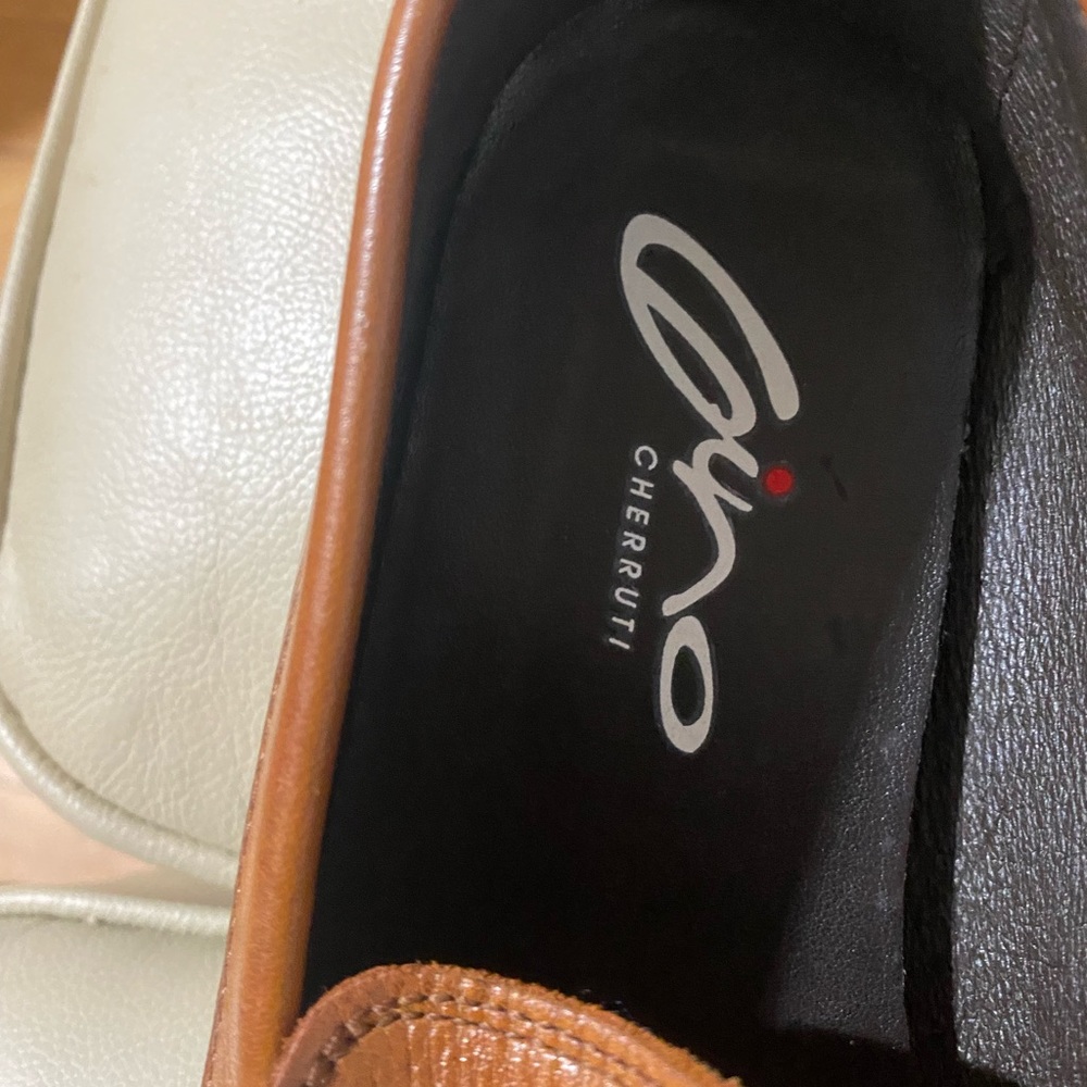 Choes s Gino Cherruti Slide On Brown Loafers. Size 6  mocasín Shoes - Picture 5 of 14